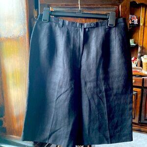 Black linen shorts, size 10